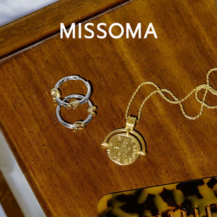 Williams Lucy Missoma金银拼色圆圈耳环新年礼物 孙千同款