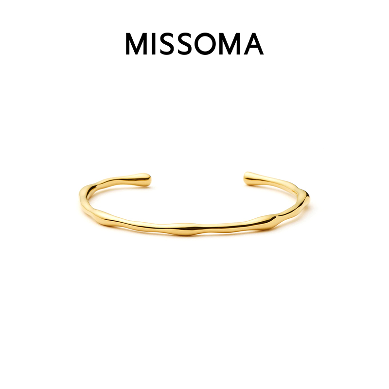 Missoma金色开口手镯小众设计感镀18k金轻奢手链手饰送女友礼物