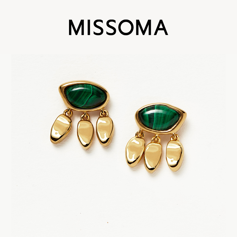 玫瑰同款孔雀石耳环Missoma