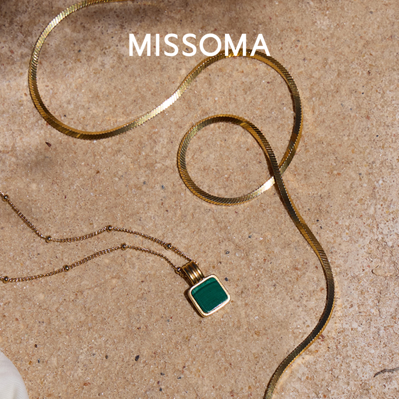 missoma方形蛇骨项链925银