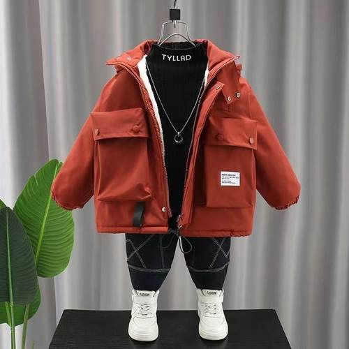 男童加绒棉服外套冬装