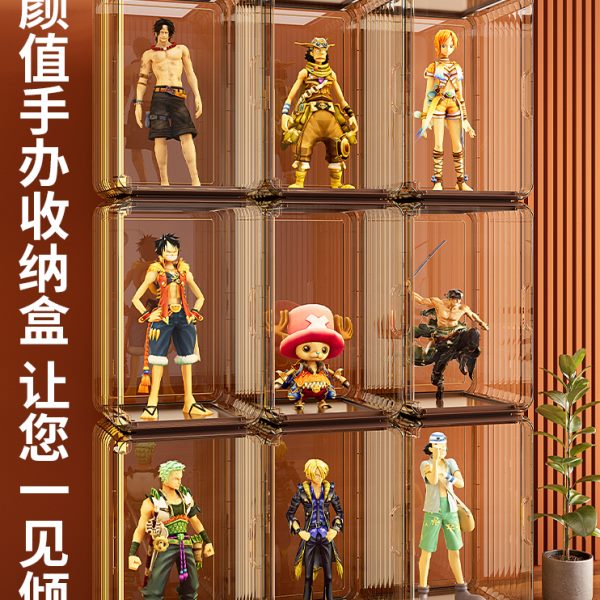 泡泡玛特盲盒手办收纳展示架透明力小摆件积木公仔模型防尘盒子