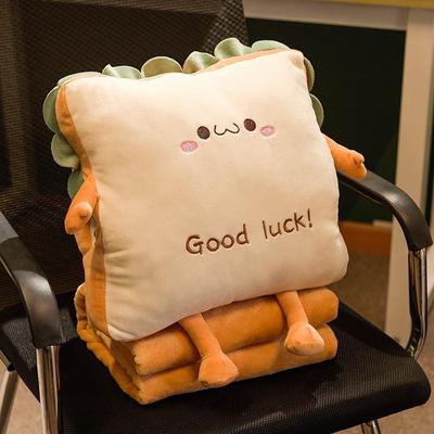 抱枕被子两用新款办公室暖手午睡枕头车用睡觉女生珊瑚绒代之