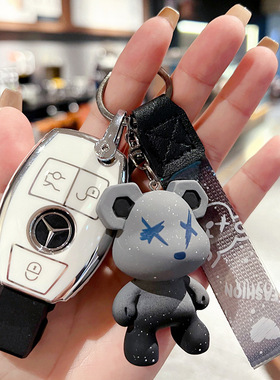 18款奔驰c200车钥匙套C级C180L壳A级a180包glc260l专用高档扣男女