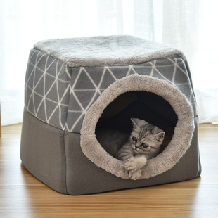 猫窝冬季保暖封闭式安全感猫咪用品睡窝冬季猫别墅狗窝四季通用