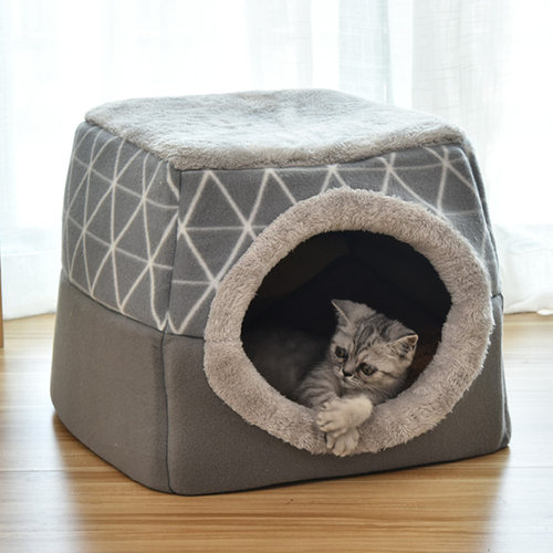 猫窝冬季保暖封闭式安全感猫咪用品睡窝冬季猫别墅狗窝四季通用 - 封面