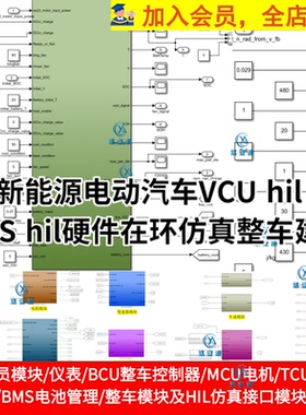 新能源电动汽车VCU hil BMS hil硬件在环仿真整车建模说明书