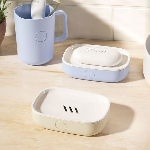 绣川浴室简约皂盒创意沥水双层肥皂盒洗漱台收纳盒洗手台阳台皂碟