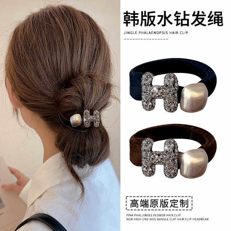 气质高端水钻2026新款头绳简约高弹力耐用皮筋女低丸子扎头发头饰
