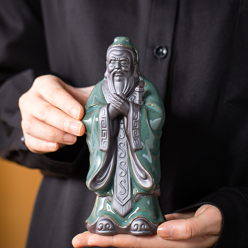 陶瓷孔子雕塑像伟人摆件历史人物