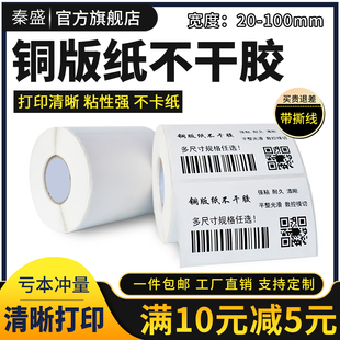 铜版 100×150碳带条码 吊牌空白贴纸彩色定制 秦盛卷装 纸不干胶标签32 打印纸服装