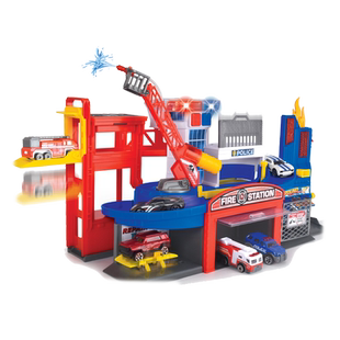 德国dickietoys消防站套装救援消防车汽车轨道玩具男孩生日礼物