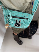 黑樱酱原创日系手绘涂鸦斜挎包y2k千禧复古牛仔美式 休闲单肩包