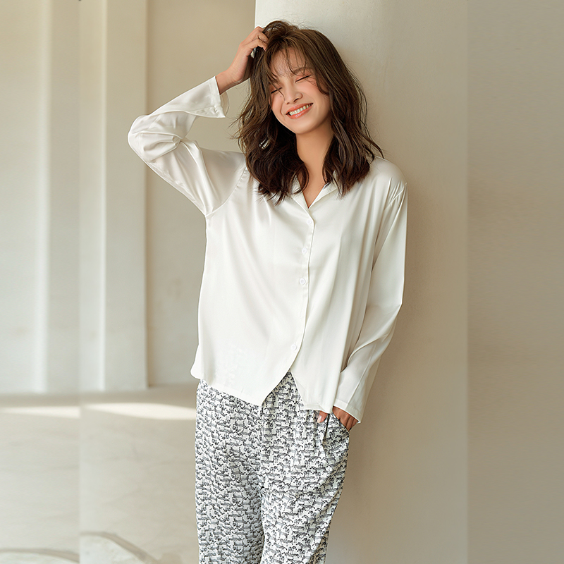 夏季丝绸冰丝长袖长裤