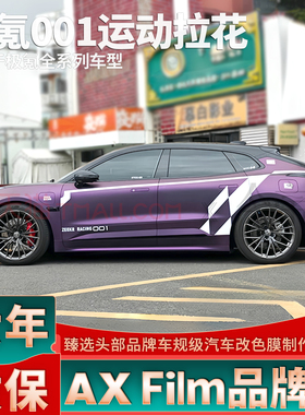 适用极氪001拉花车身装饰个性贴纸改装007定制白色叶子板009车贴X