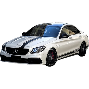 适用于奔驰AMG C63拉花C200L黑色车贴C260L C300L侧裙C43装饰贴纸