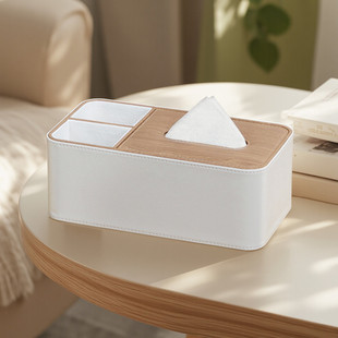 轻奢北欧创意皮革抽纸盒玫瑰金客厅餐厅家用摆件纸巾盒