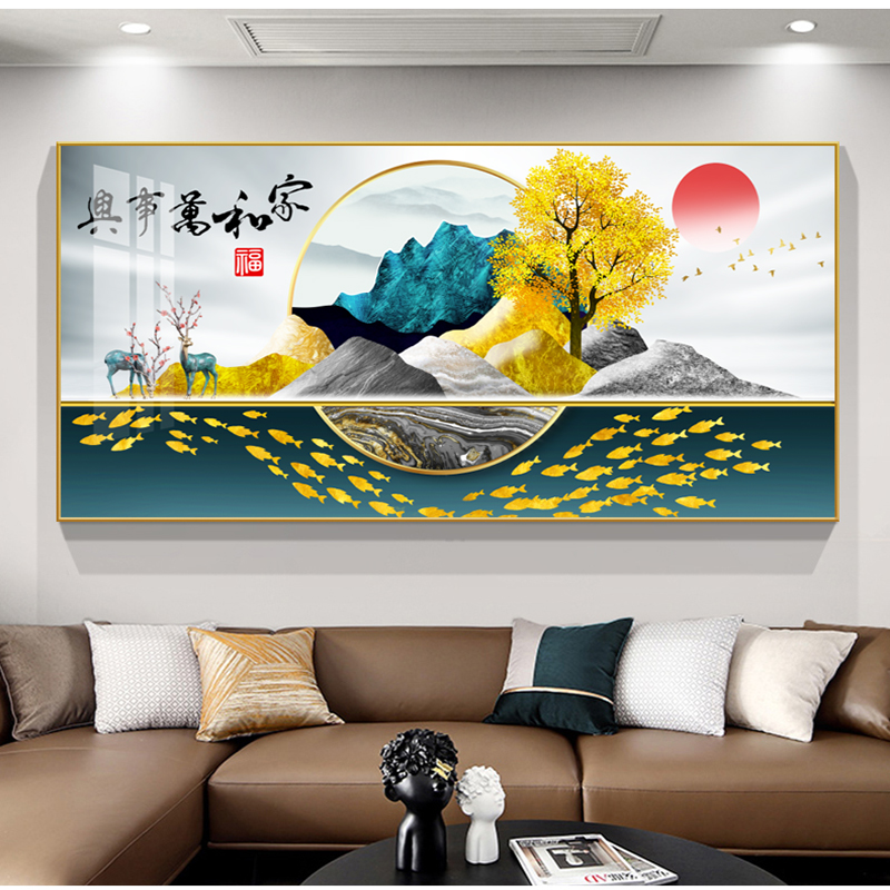 5d钻石画家和万事兴贴砖十字钻石绣2025满钻新款客厅山水风景大画