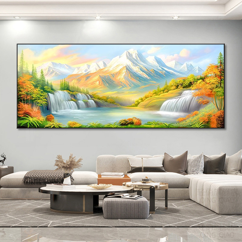 客厅钻石画满钻5d新背靠金山手工粘贴钻2026新款点钻石十字绣风景,居家布艺,钻石绣,淘宝优惠券,粉丝福利购,淘宝优惠卷