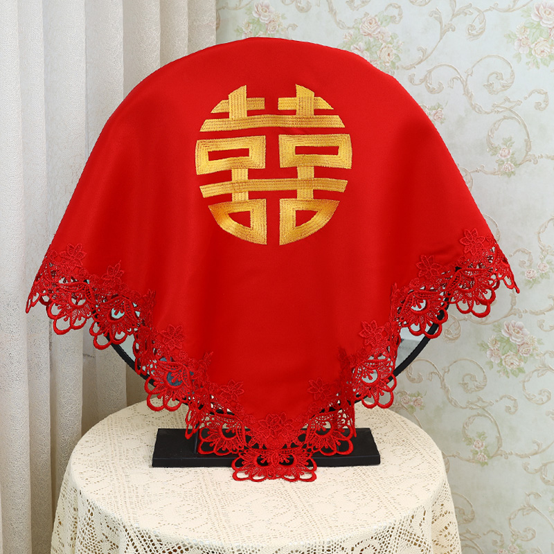 欧式梳妆台桌布大红色喜庆婚礼结婚节日卧室多用盖布防尘镜子布