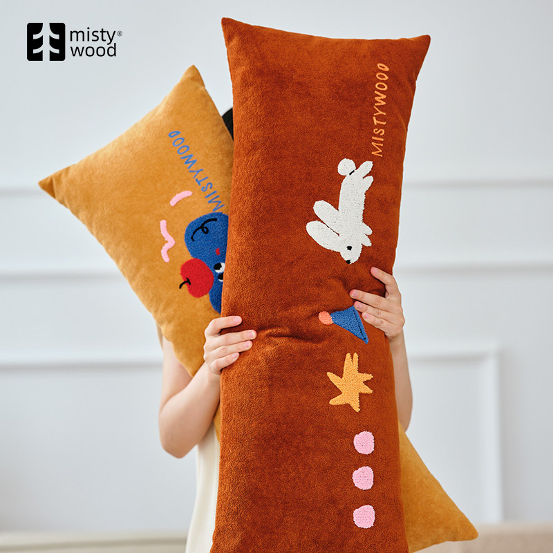 Mistywood「卡通刺绣」多巴胺睡觉夹腿抱枕客厅沙发床上长条枕,居家布艺,靠垫/抱枕,淘宝优惠券,粉丝福利购,淘宝优惠卷