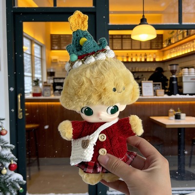 dimoo圣诞节娃衣布鲁托高飞泡泡玛特迪士尼搪胶毛绒圣诞帽毛衣服