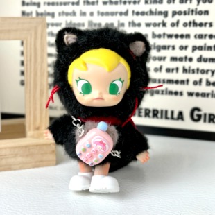 babymolly口袋朋友系列斜挎挂件手机10cm衣服配饰斜挎咖啡配件