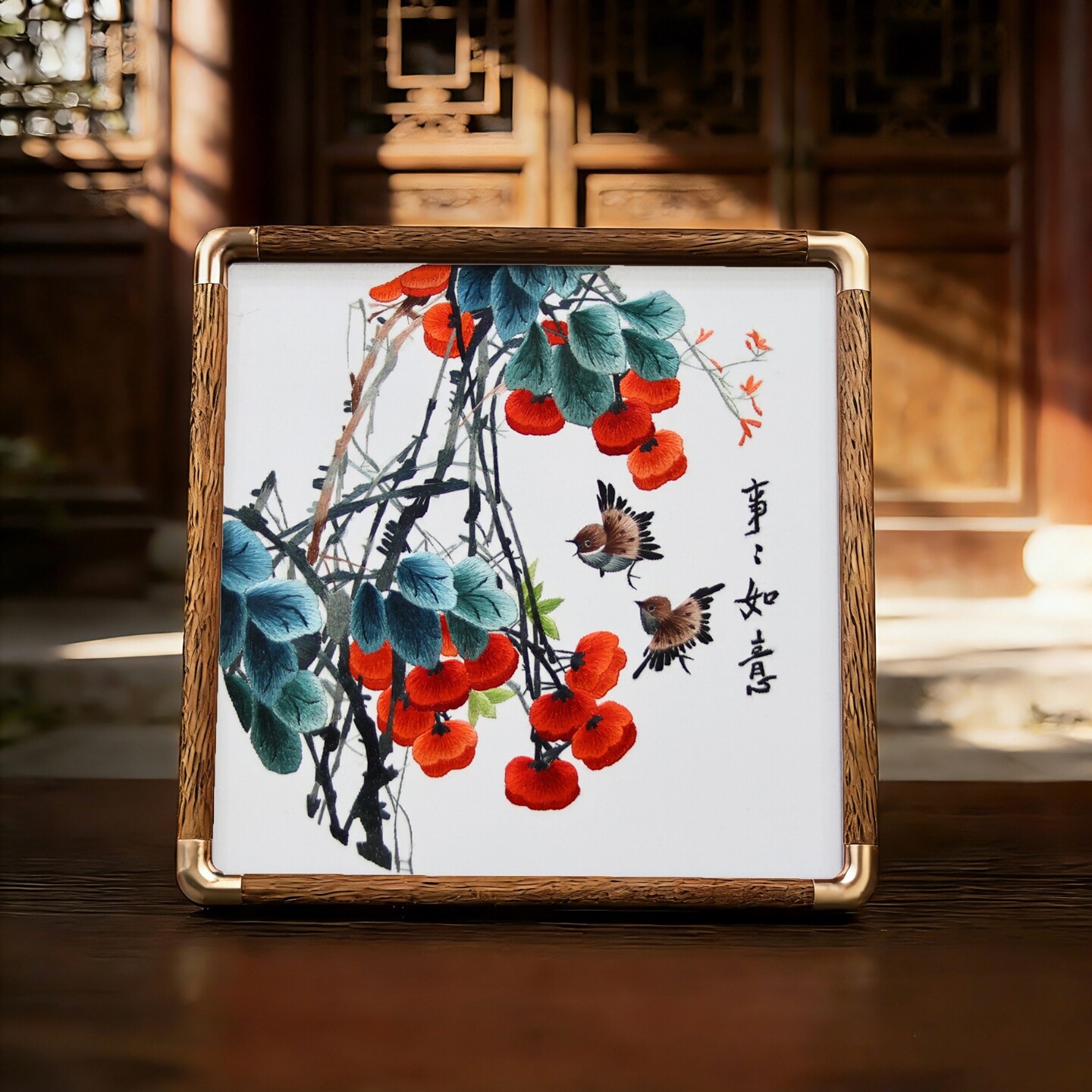 苏州非遗苏绣纯手工复古中国风刺绣画新中式装饰画国风礼物送老外