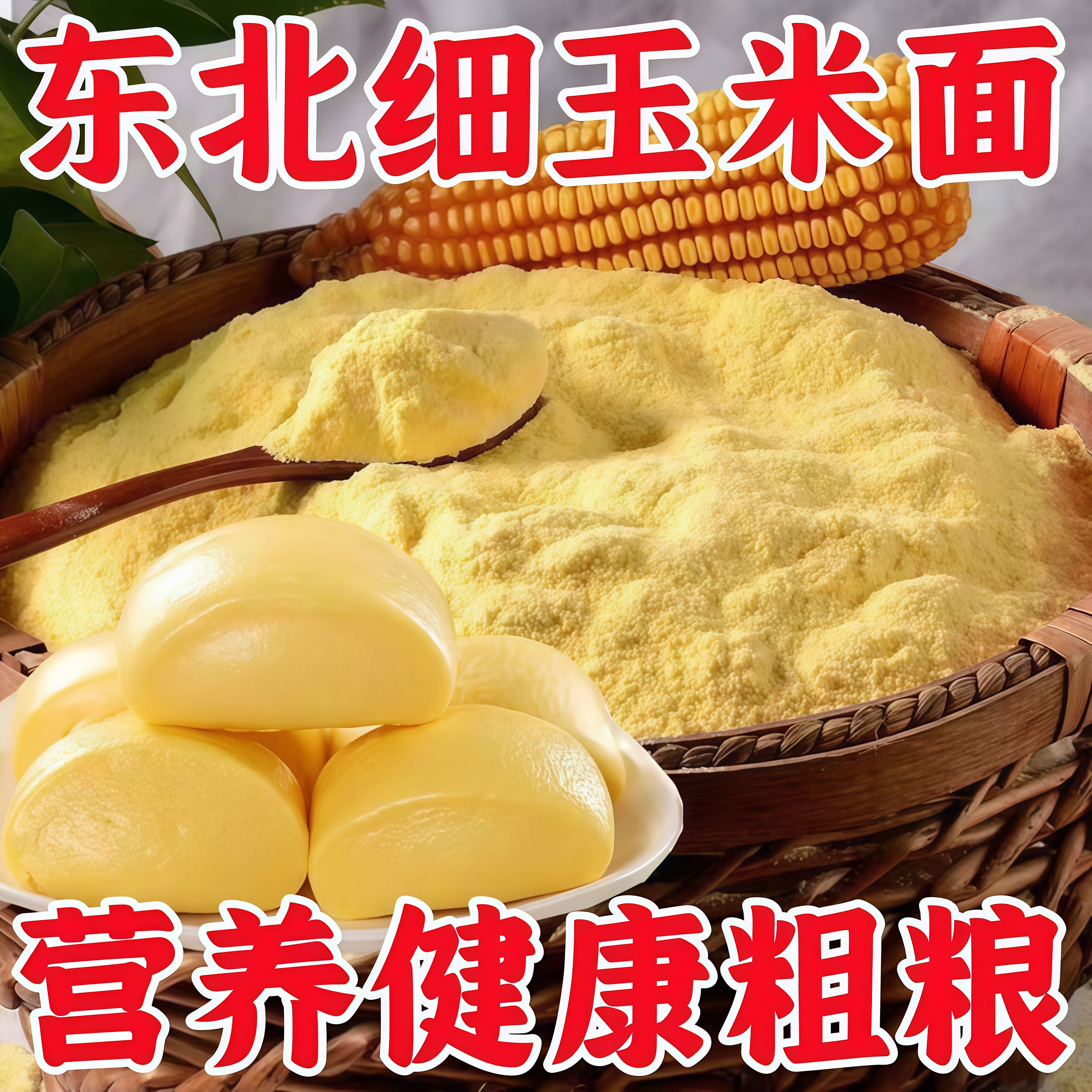 农家自产新鲜玉米面粉细面5斤装