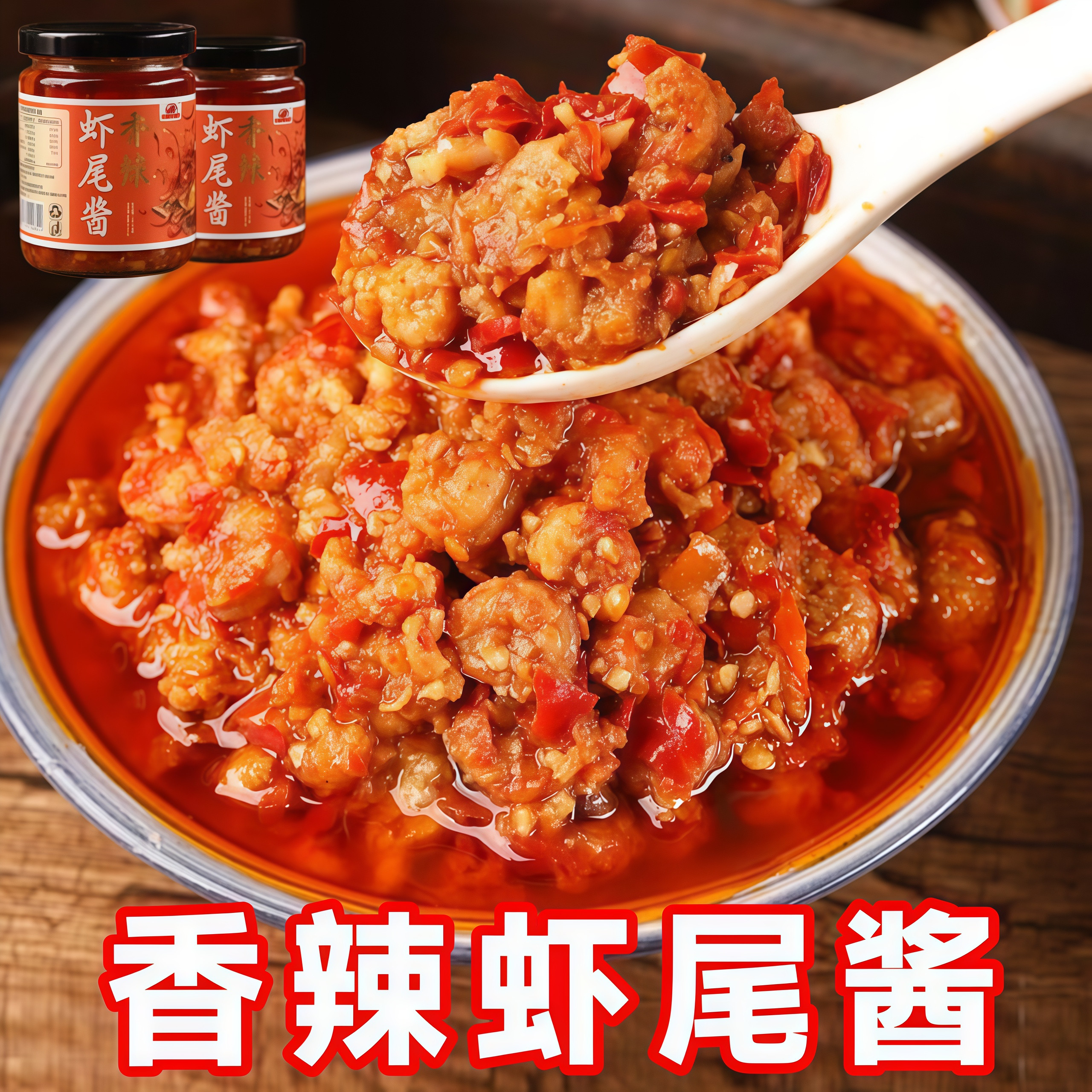 湖北麻辣小龙虾尾酱拌饭拌面