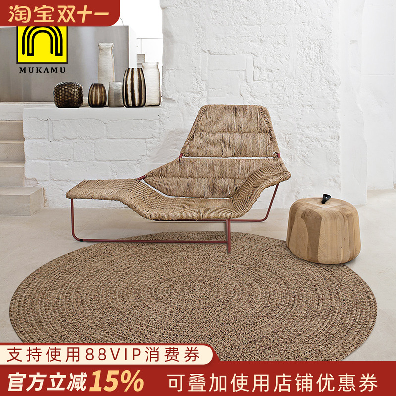 手工编织家用客厅黄麻地毯地垫