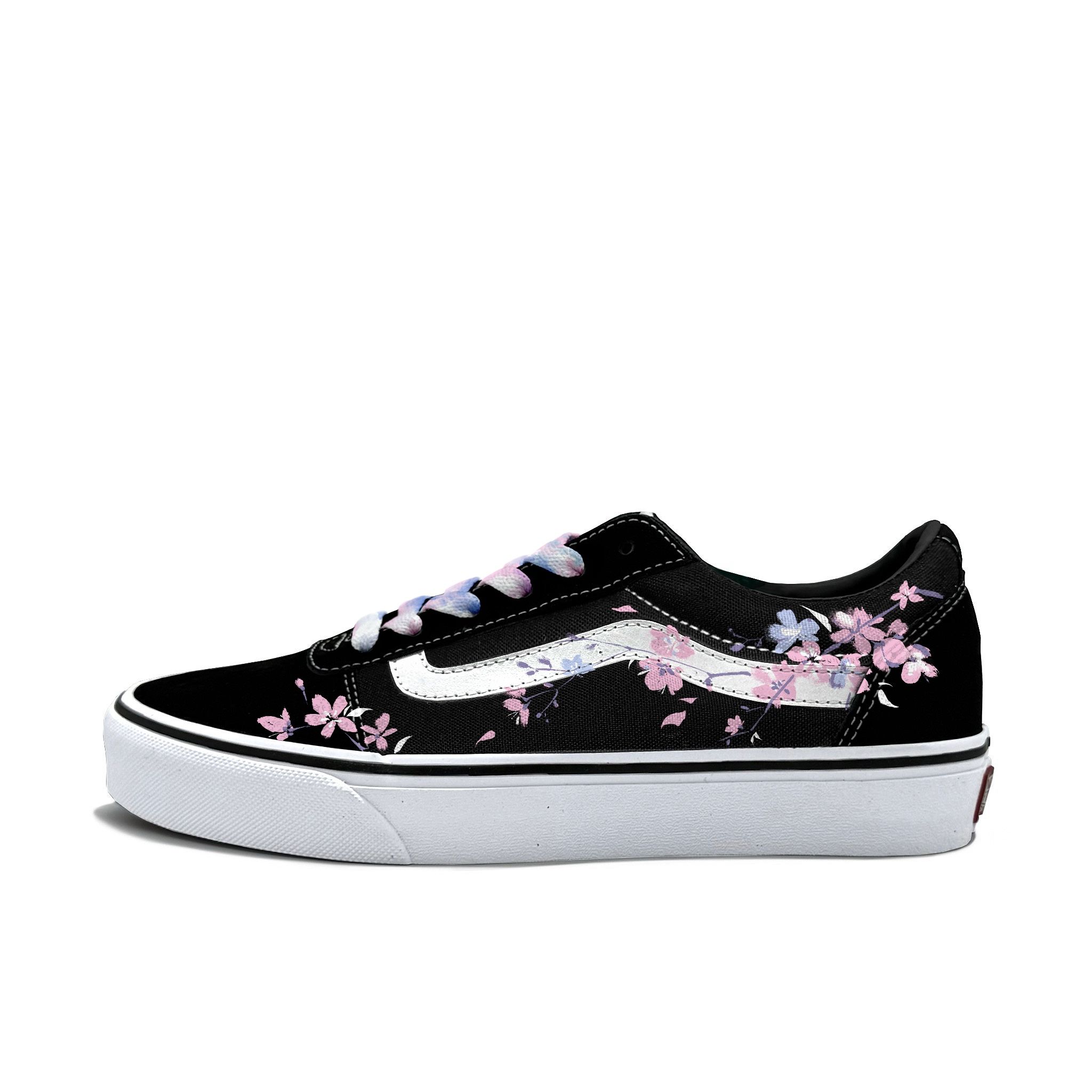 VANS定制樱粉紫梦低帮帆布鞋