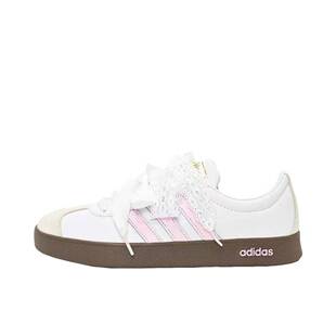 【定制球鞋】Adidas neo VL Court 2.0  板鞋  粉色/蕾丝ID6015