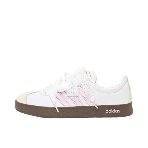 【定制球鞋】Adidas neo VL Court 2.0  板鞋  粉色/蕾丝ID6015