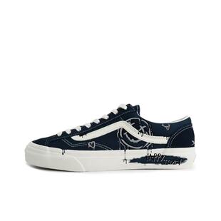 【定制球鞋】Vans Style 36 笑脸爱心 涂鸦 藏青色  VN0A3DZ3RFL