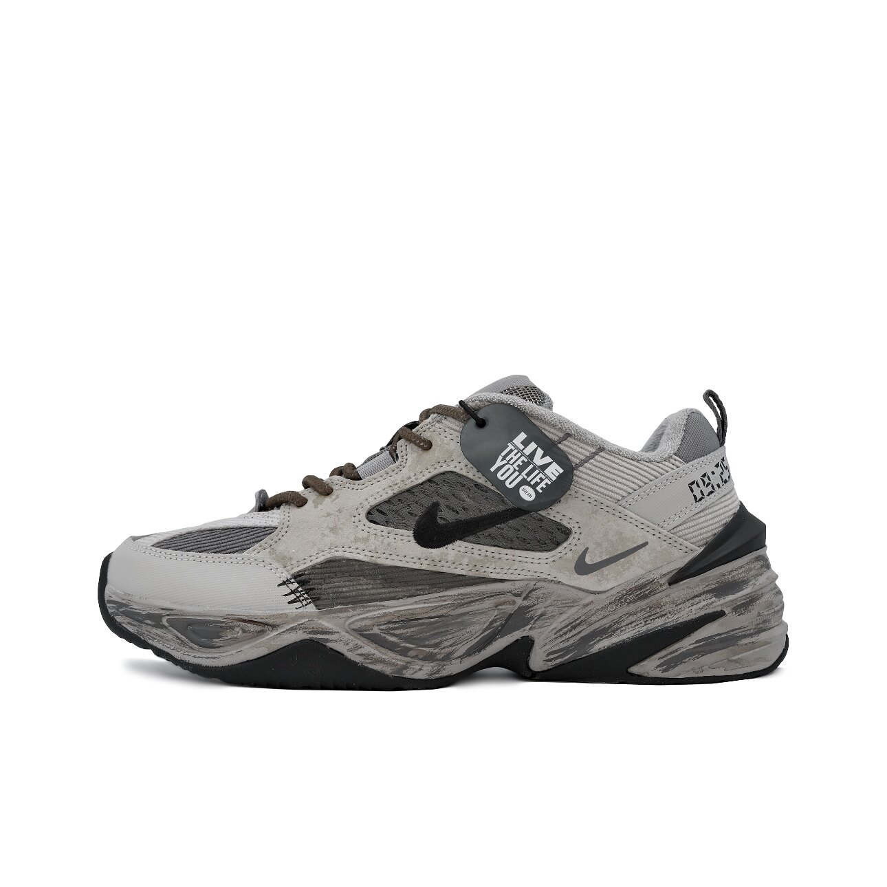 【定制球鞋】Nike M2K自由街区 做旧 机能复古 银灰色 BV0074-001