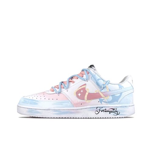【定制球鞋】Nike Court Vision 1星辰大海 做旧 粉蓝 DH2987-101