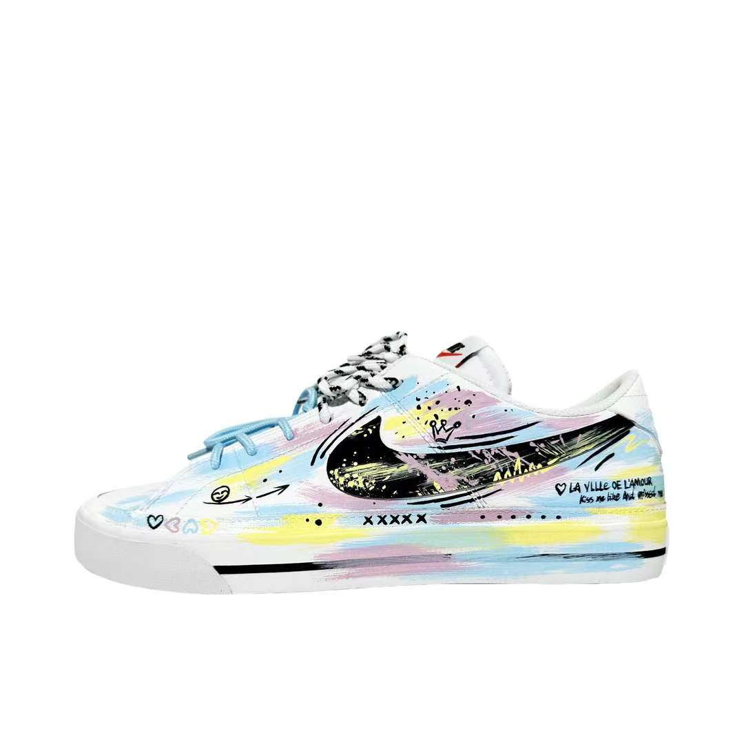 【定制球鞋】 Nike Court Legacy 板鞋  爱情宣言 DH3162-100