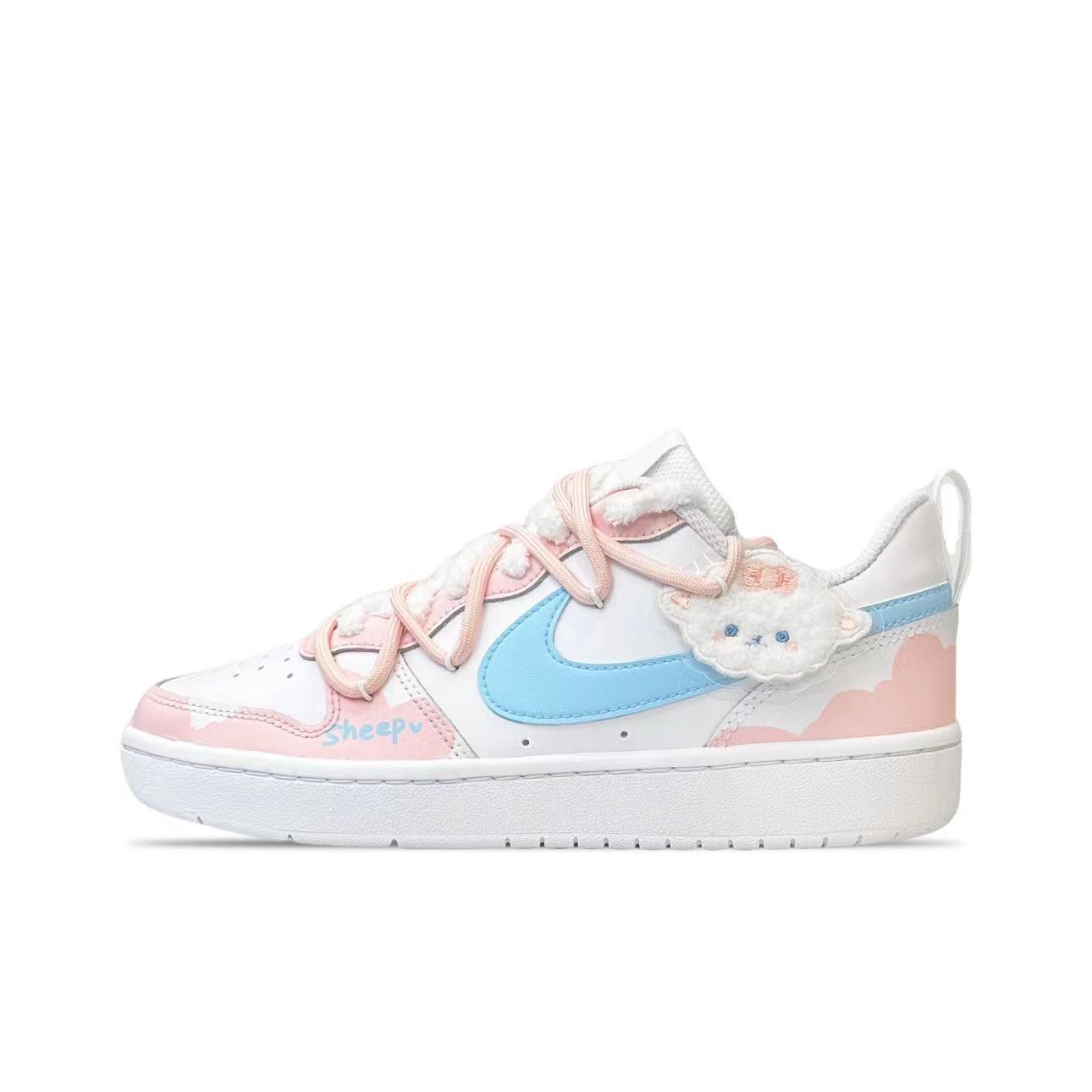 【定制球鞋】Nike Court Borough Low 小羊绵绵 粉色  BQ5448-100