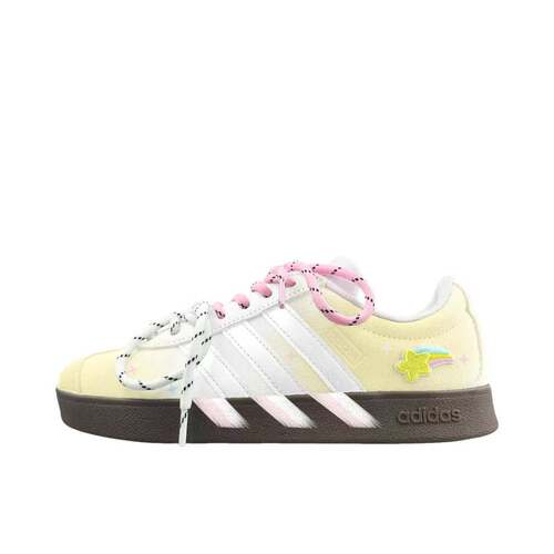 【定制球鞋】 adidas neo Vl Court 板鞋 流星双带/白/黄 HQ1802