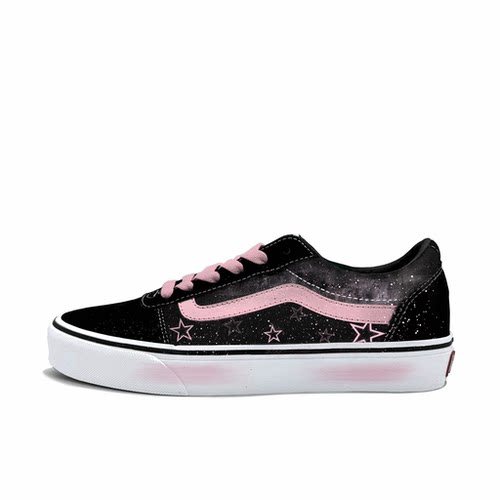 VansWard低帮手绘粉星帆布鞋
