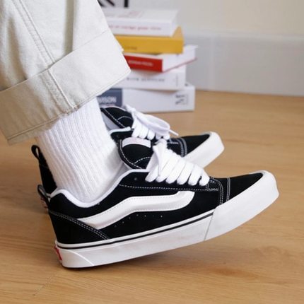 万斯 Knu-Skool  面包鞋 滑板鞋 板鞋 白色内里/黑色/白色