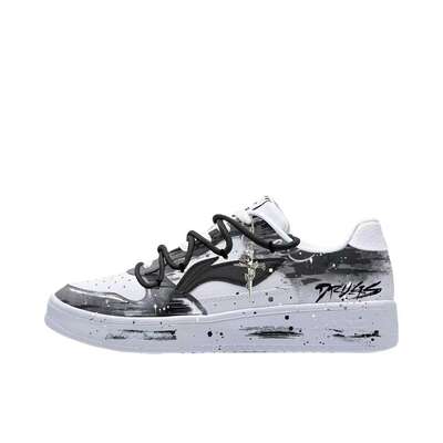 【定制球鞋】 李宁 浮舟 板鞋  黑羽墨液 AGCS419-1