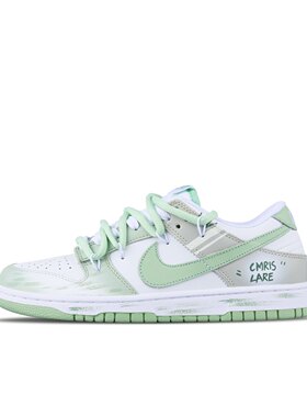 【定制球鞋】Nike Dunk 海盐薄荷 清新 涂鸦 白绿 DV0831-105