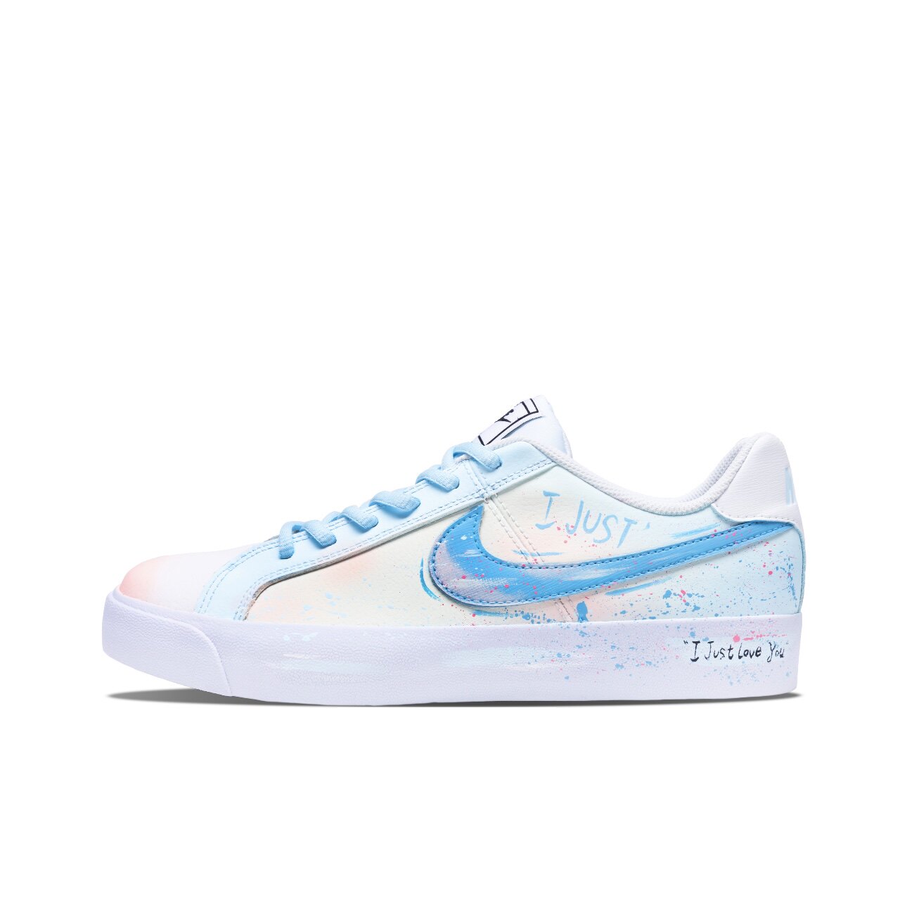 【定制球鞋】Nike Court Royale 蓝羽微风 清新 白蓝 BQ4222-103