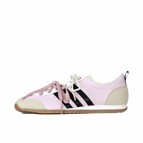 【定制球鞋】 Adidas neo VS JOG 运动休闲鞋  米色/粉色 JI2436