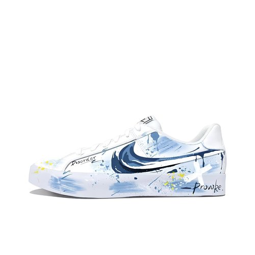 【定制球鞋】Nike Court Royale 秩序风暴 手绘 蓝系色BQ4222-103
