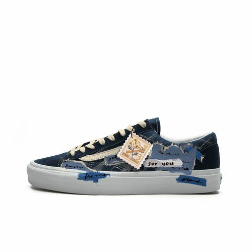 VANS藏蓝米蓝旧风定制帆布鞋