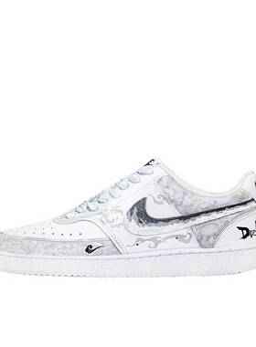 【定制球鞋】 Nike Court Vision 1 板鞋   梦若惊鸿 DH2987-110