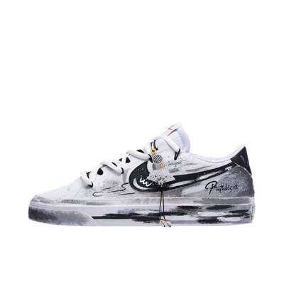 【定制球鞋】 Nike Court Legacy 板鞋  黑色/风暴 DH3162-100